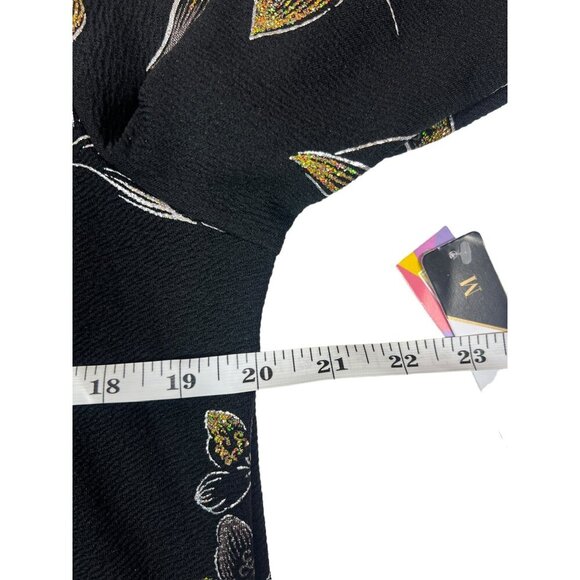 Lularoe Elegant Stella Women's Black & Gold Floral Sweater - Picture 4 of 7